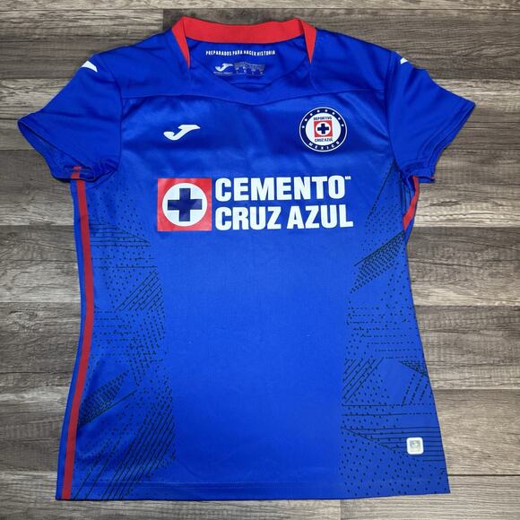 Joma Cruz Azul Home 20-21 Women Soccer Jersey Blue-Red Sz Large - Picture 1 of 7